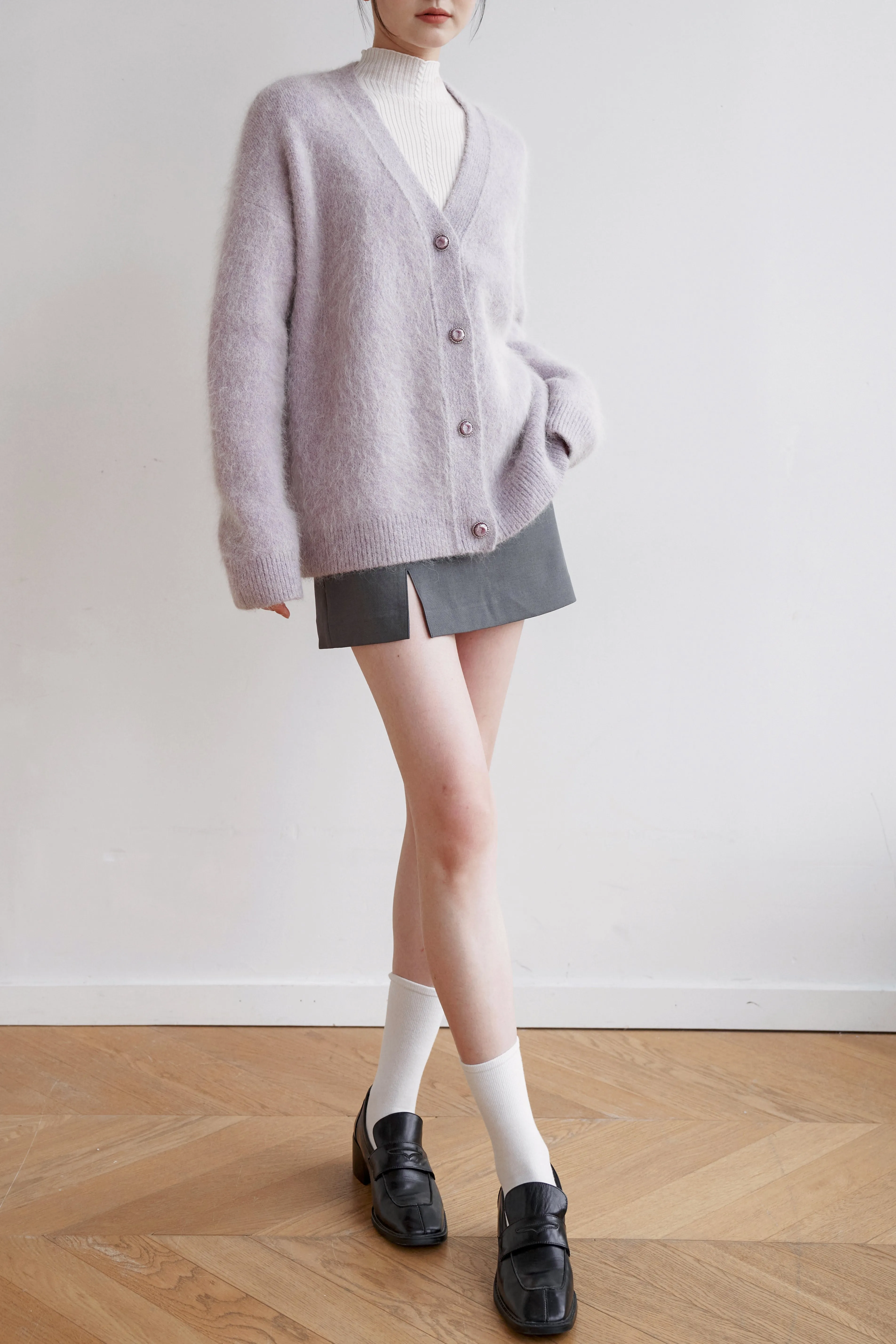 Wanted Alpaca Wool Cardigan - Purple