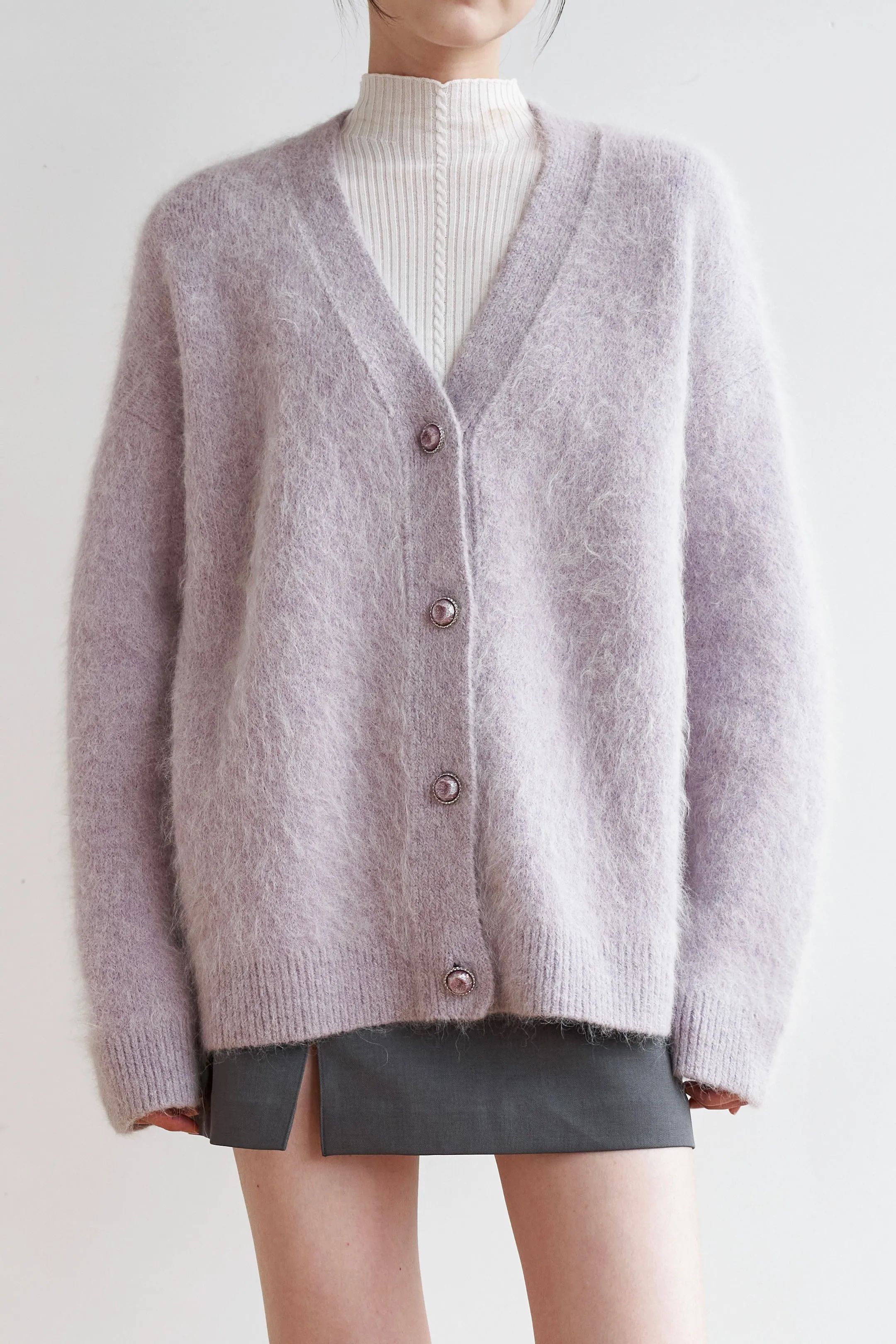 Wanted Alpaca Wool Cardigan - Purple