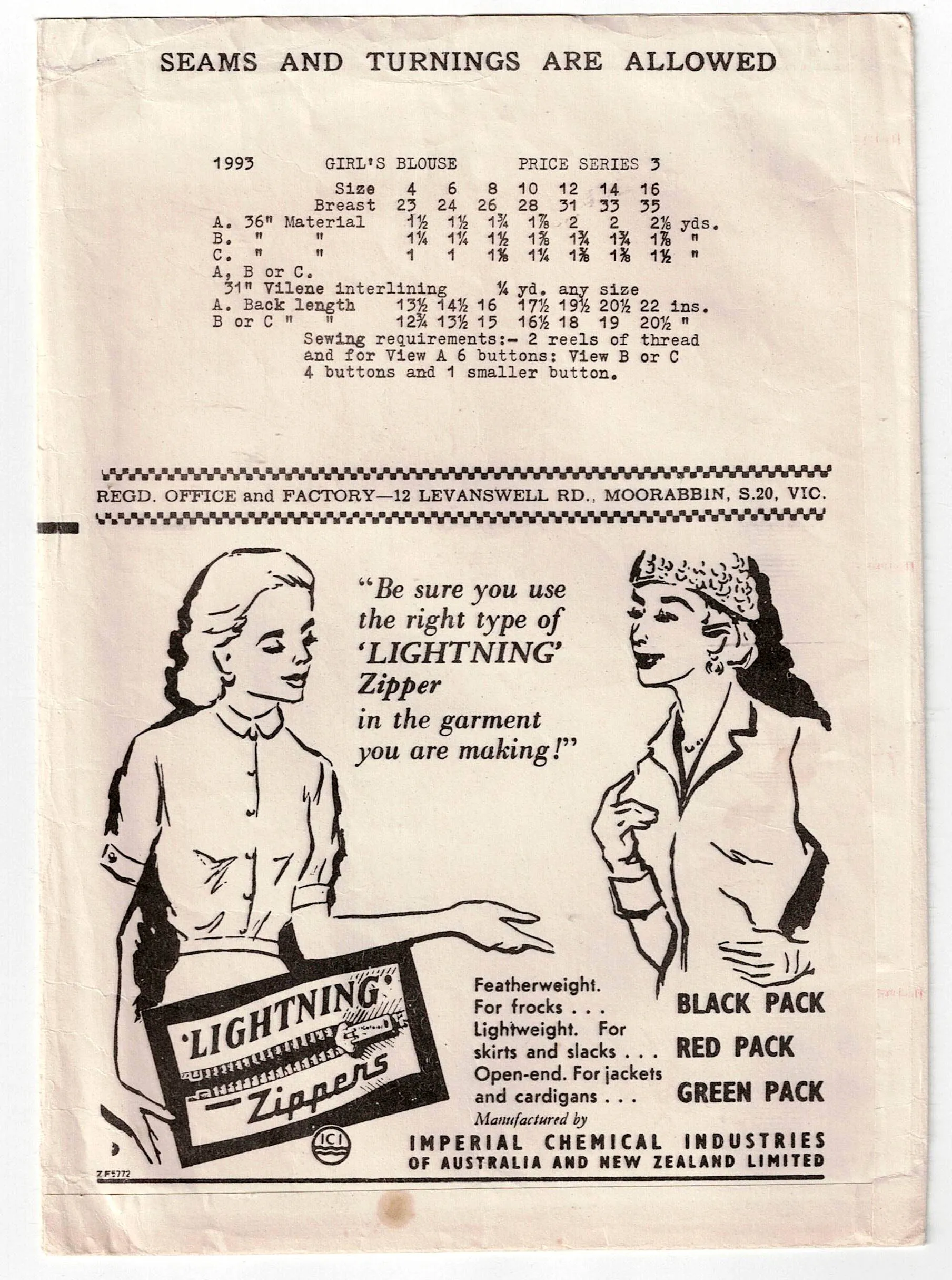 Weigels 1993 RARE Teen Girls Classic Blouses 1960s Vintage Sewing Pattern Size 14