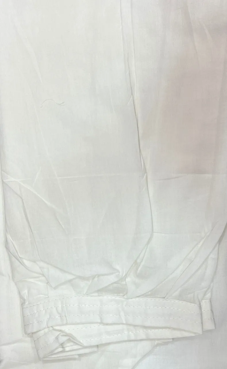 White Pathani Pants . Pure Cotton Fabric | Laces and Frills
