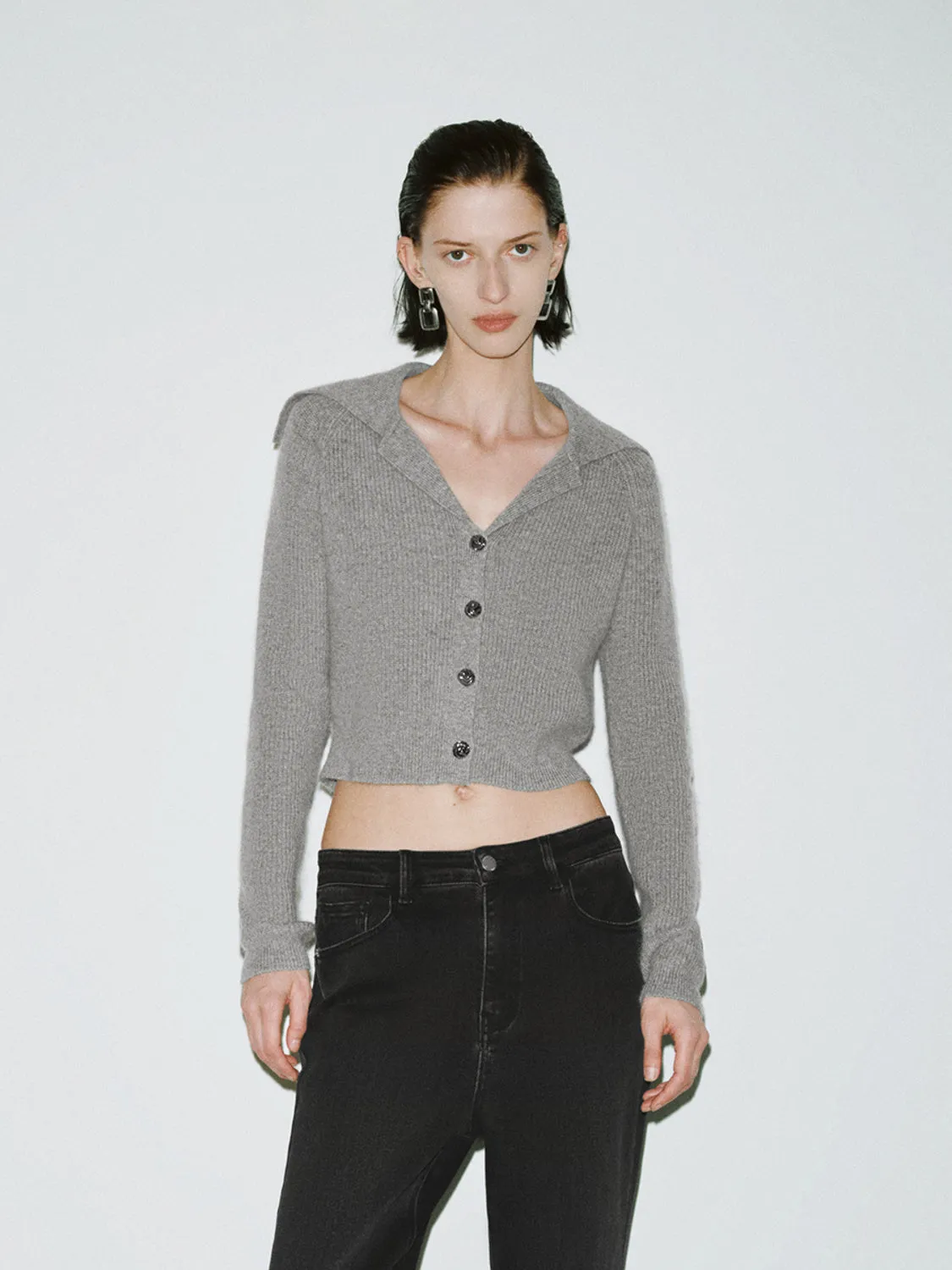 Wide Lapel Knitted Cardigans