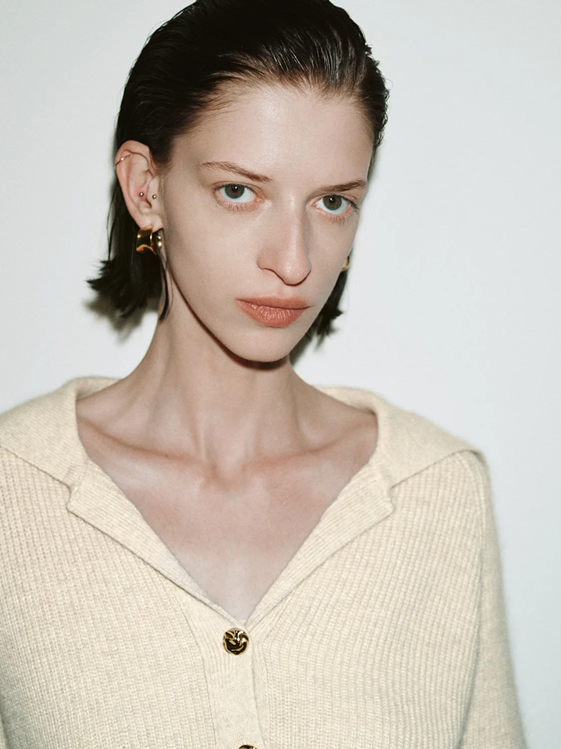Wide Lapel Knitted Cardigans