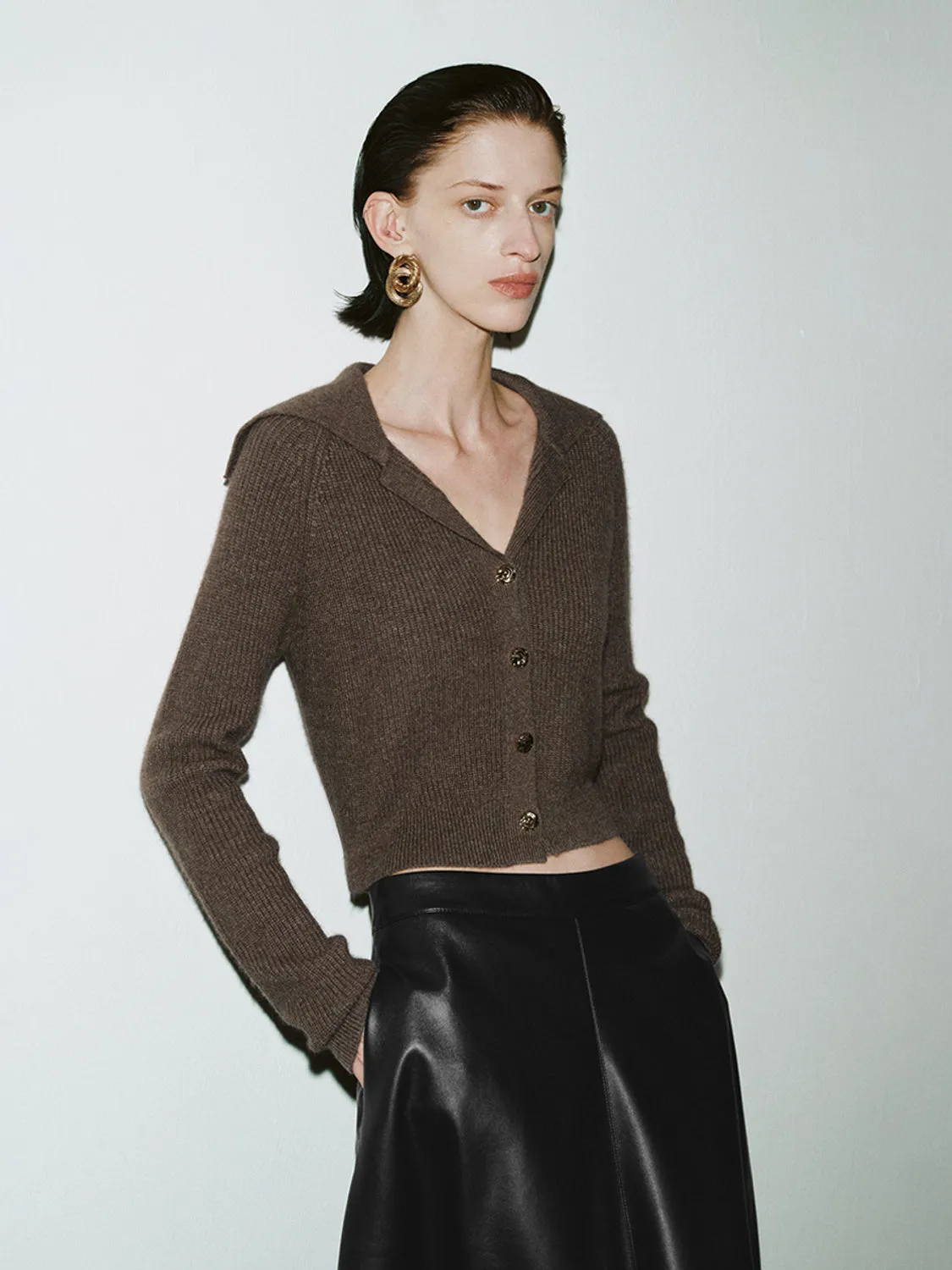 Wide Lapel Knitted Cardigans