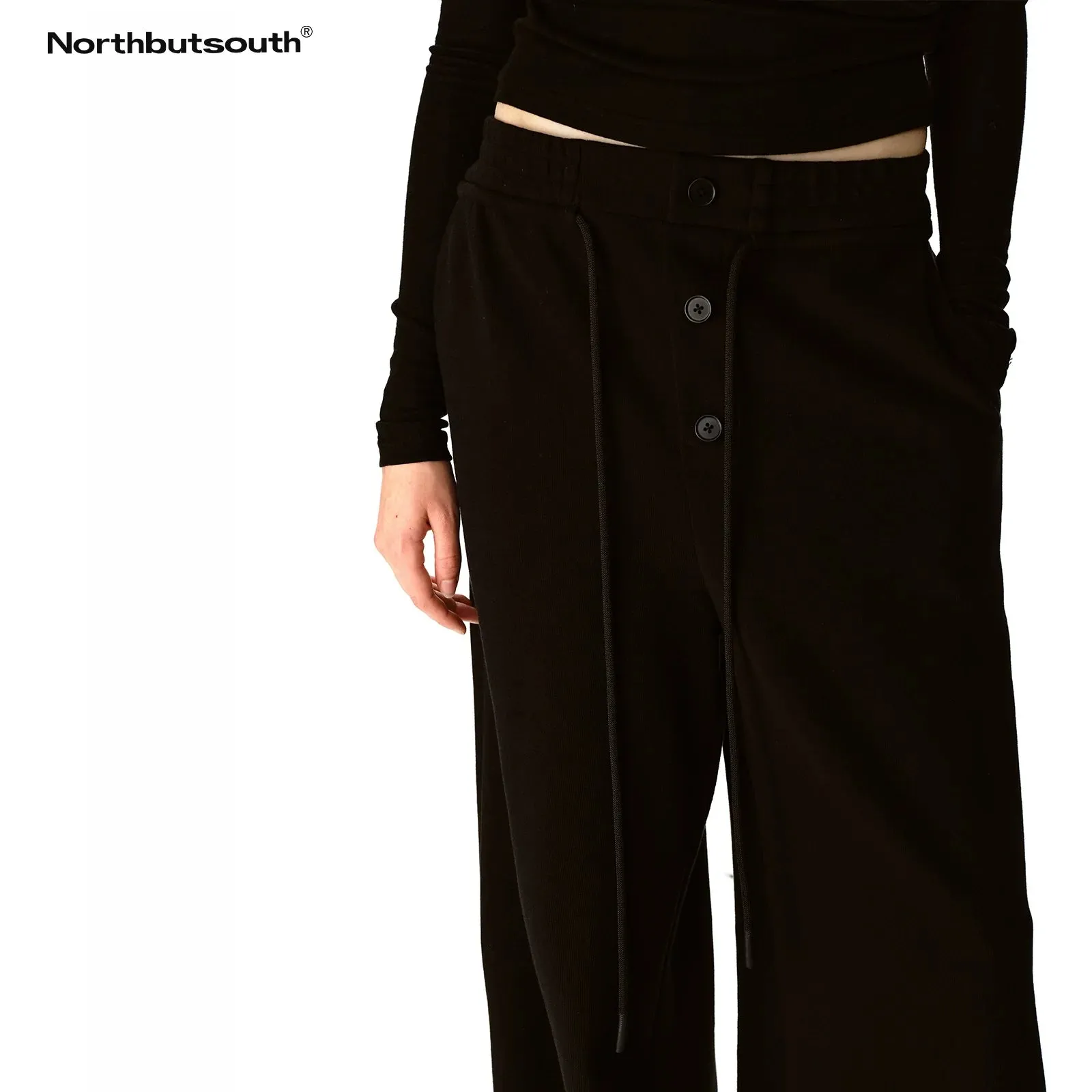 Wide-Leg Drawstring Pants
