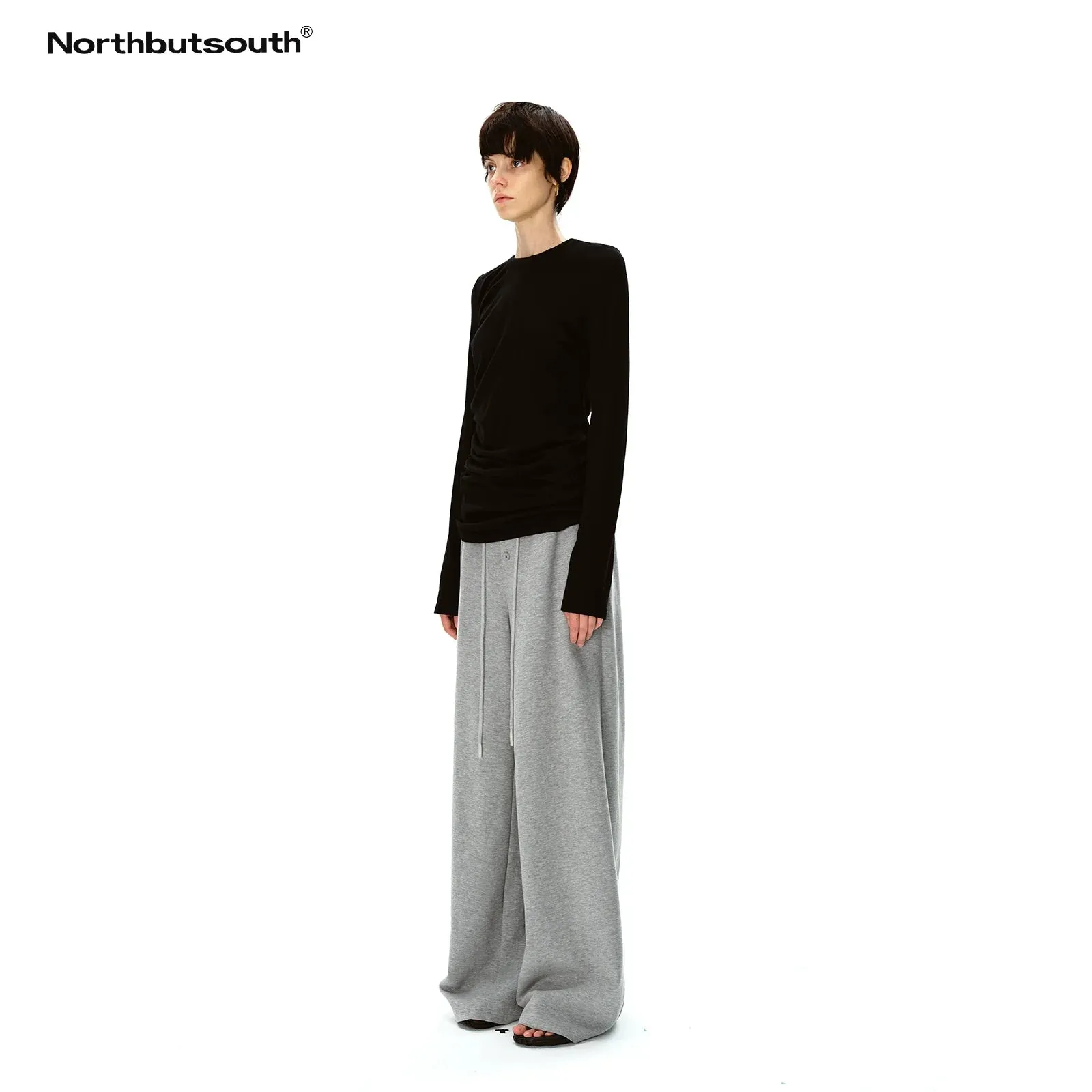 Wide-Leg Drawstring Pants