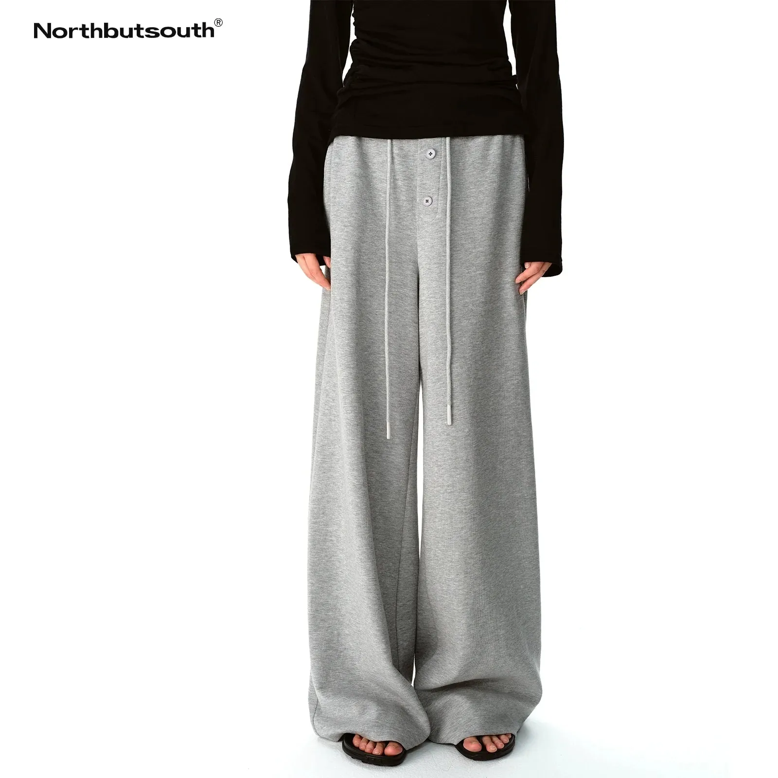 Wide-Leg Drawstring Pants