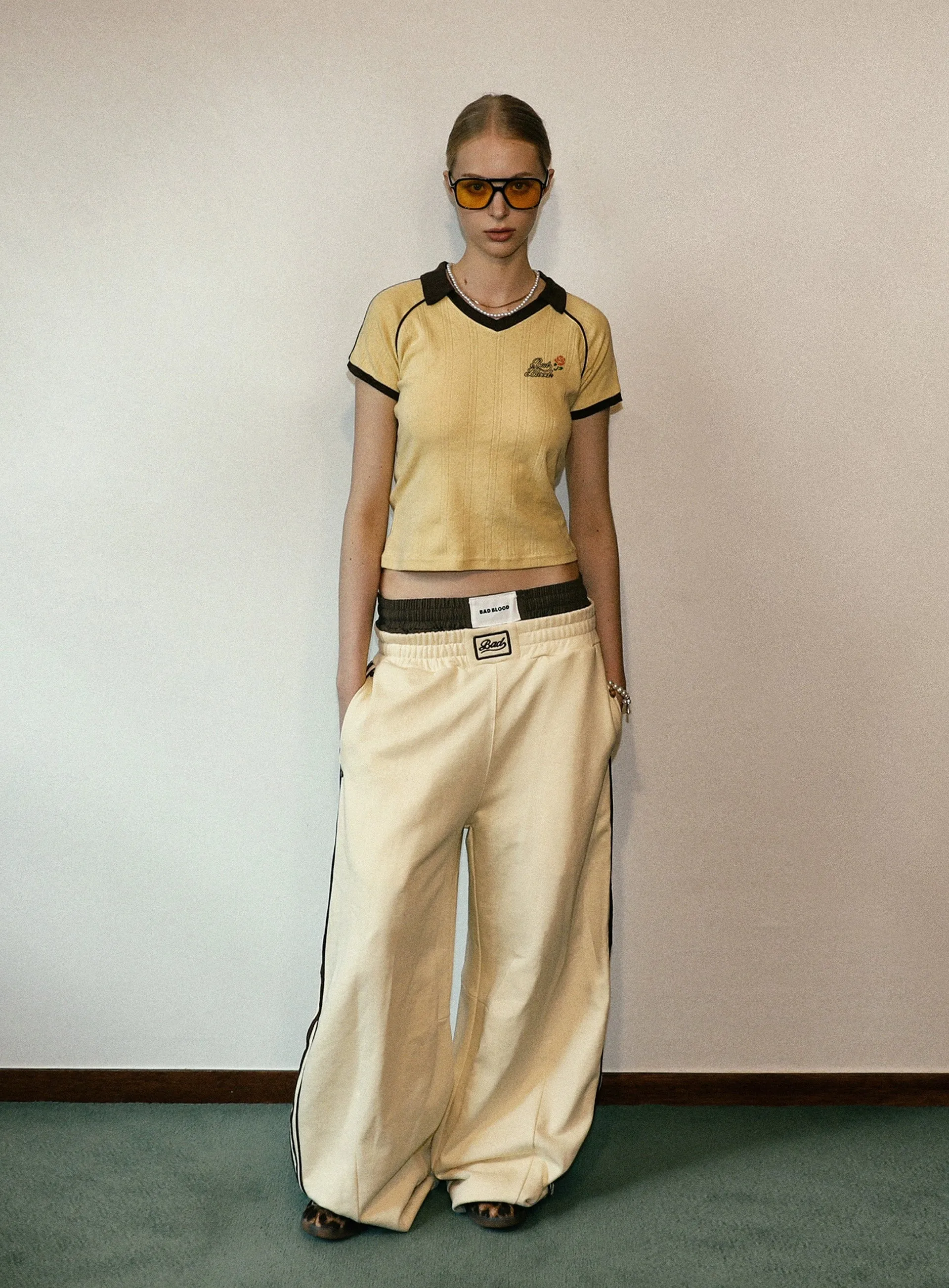 Wide-Leg Track Pants