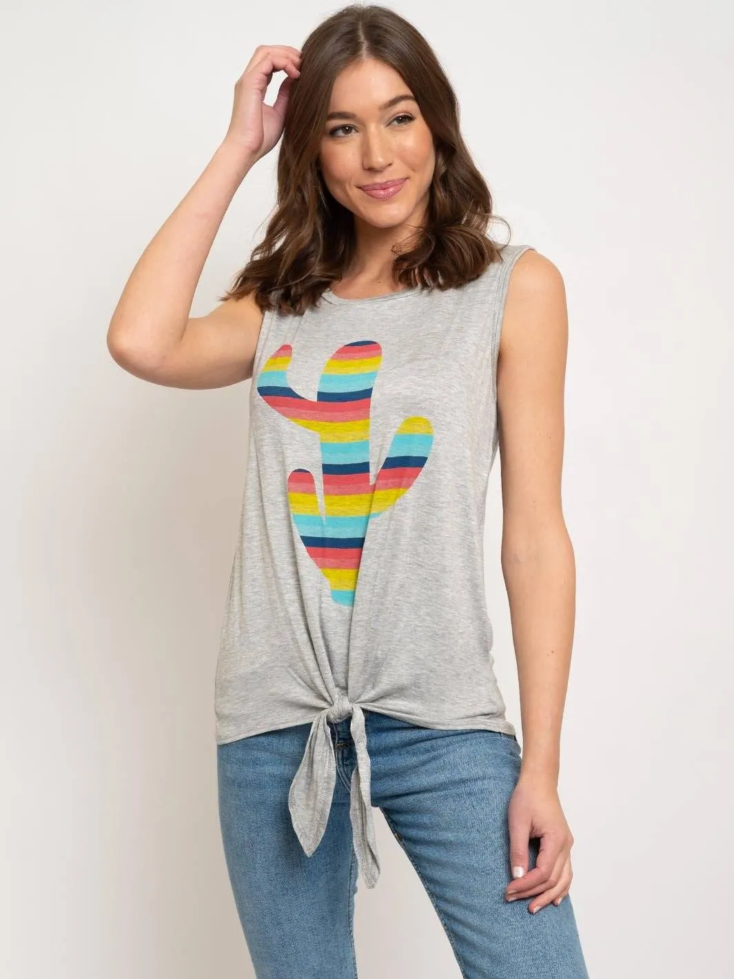 WOMEN'S CACTUC PRINT TANK TOP