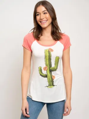 WOMEN'S CACTUS PRINT TOP