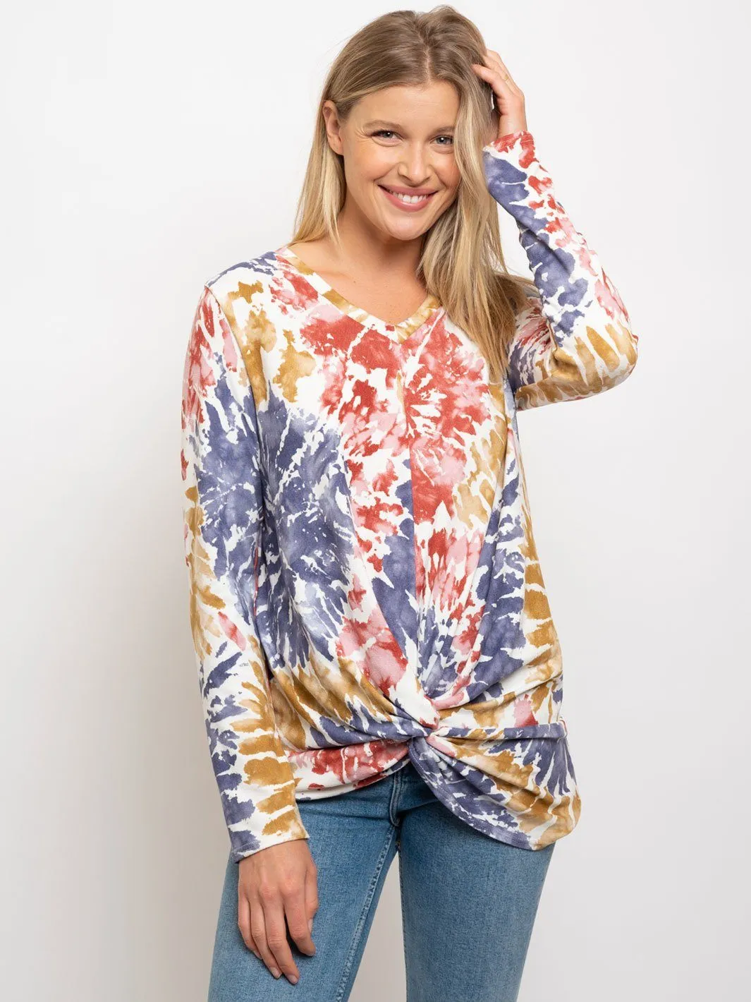 WOMEN'S NET KNIT BRUSH TWISTED POINT TOP