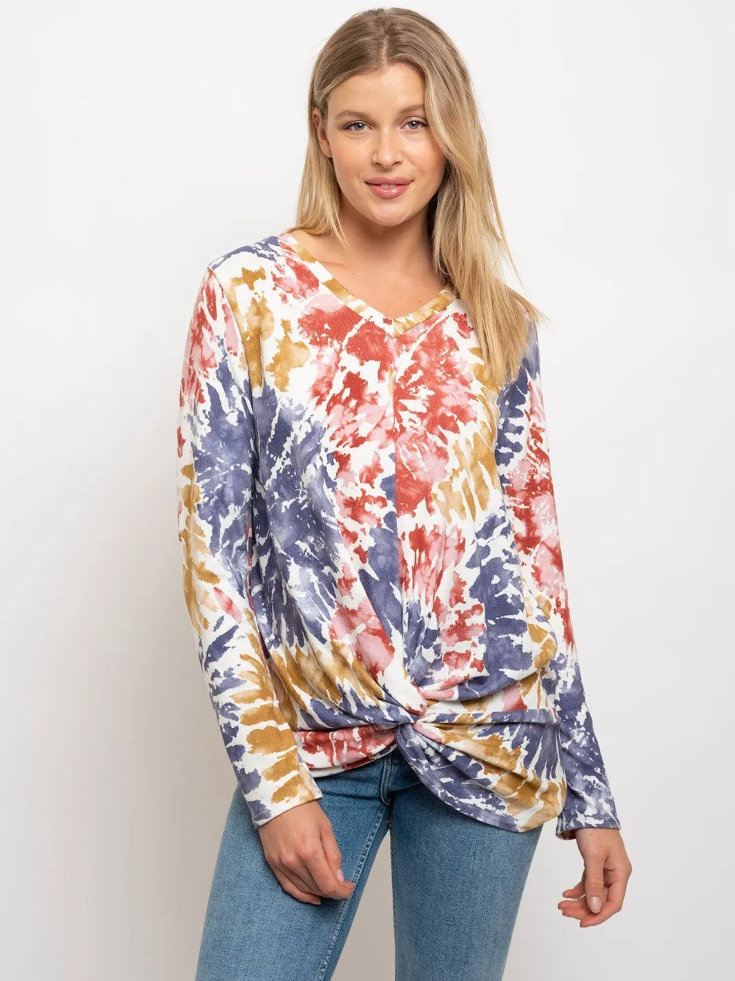 WOMEN'S NET KNIT BRUSH TWISTED POINT TOP