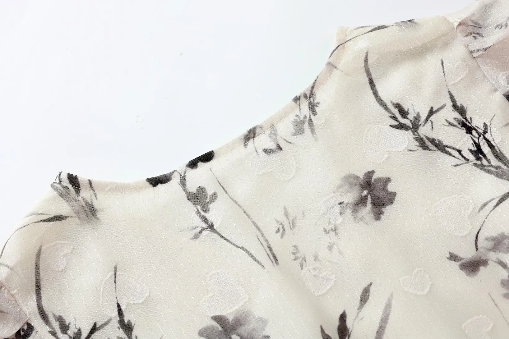 Women's Sheer Mesh Dress Featuring Beautiful Watercolor Floral Print
