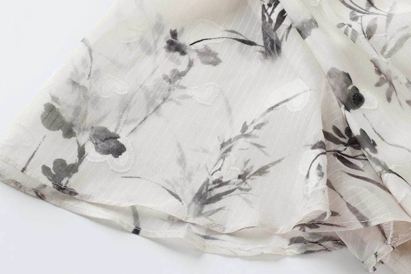 Women's Sheer Mesh Dress Featuring Beautiful Watercolor Floral Print