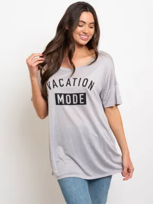 WOMEN'S SHORT SLEEVE GRAPHIC "VACATION MODE" TOP
