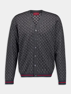 Wool and Silk GG Shadow Cardigan