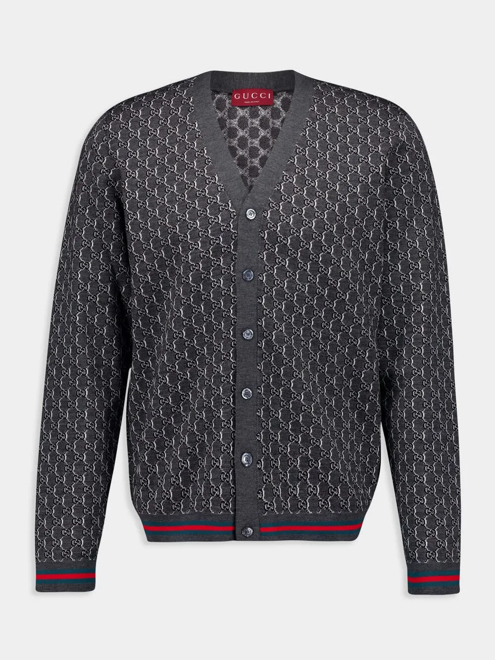 Wool and Silk GG Shadow Cardigan