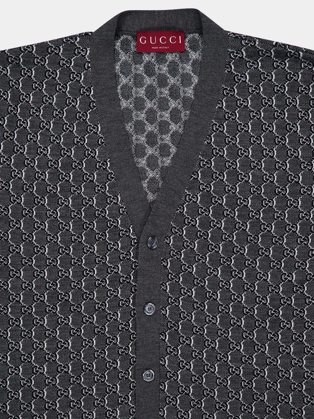 Wool and Silk GG Shadow Cardigan