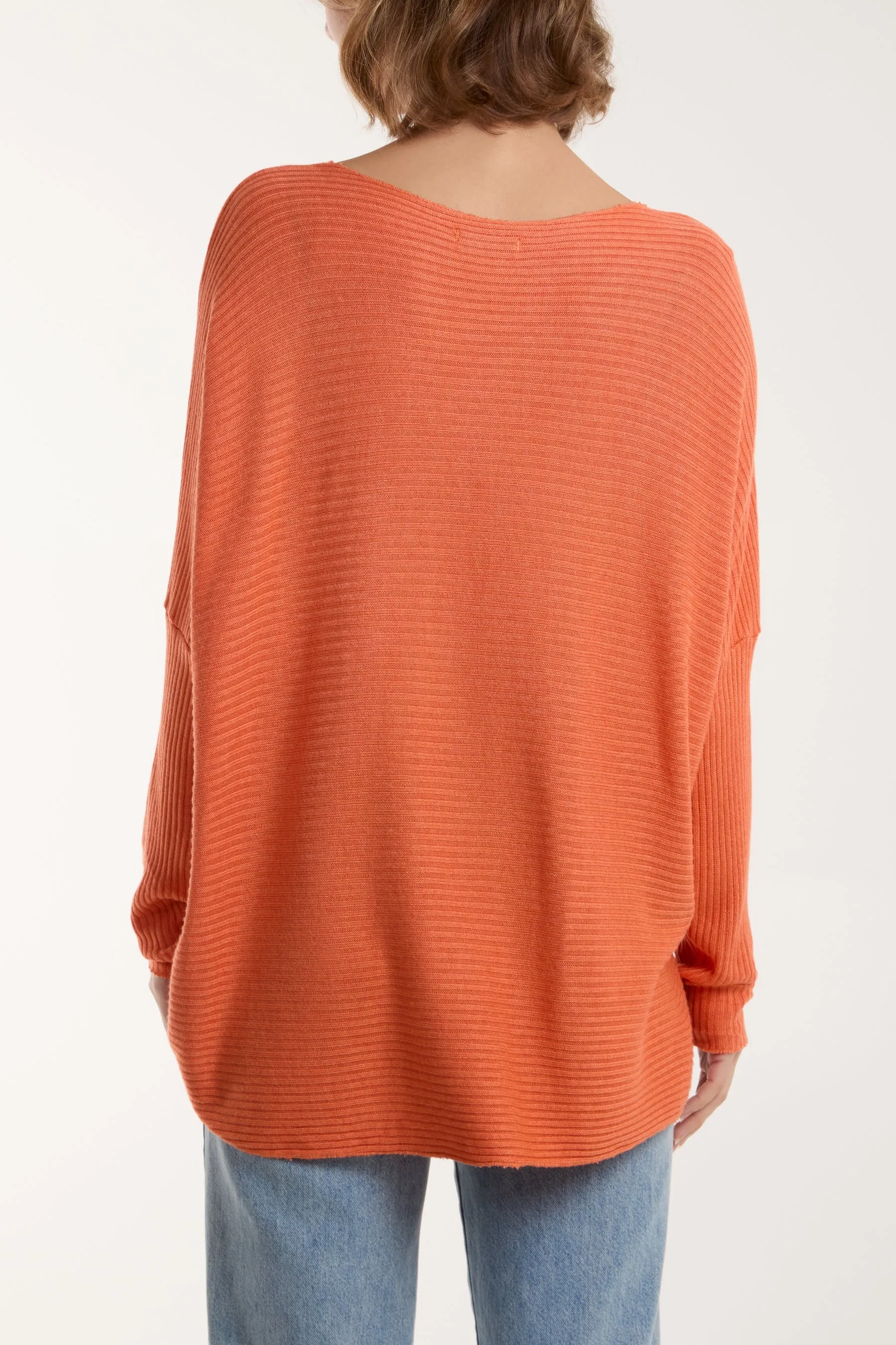 Wool Blend Floral Ribbed Knit Jumper