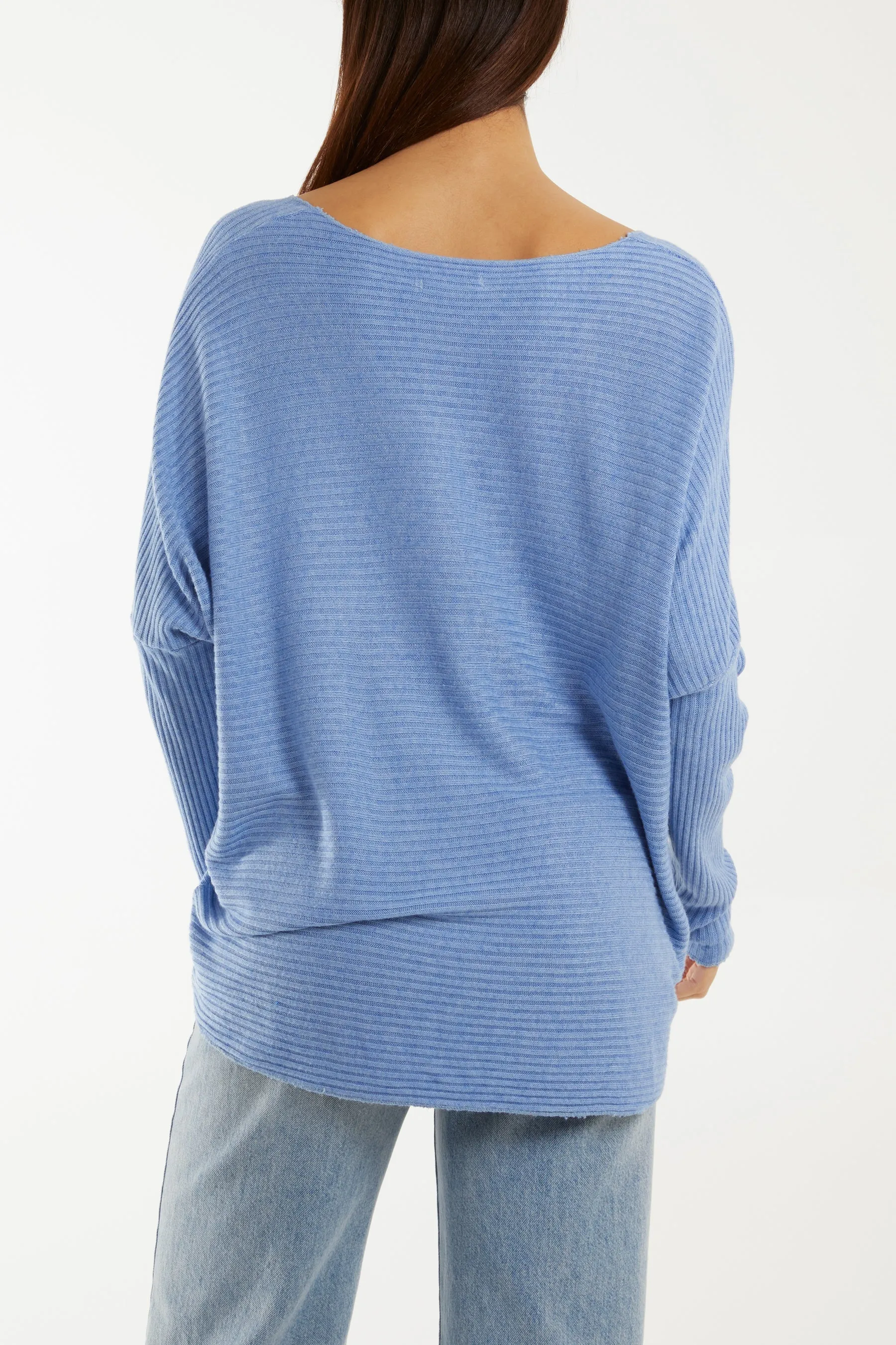 Wool Blend Floral Ribbed Knit Jumper