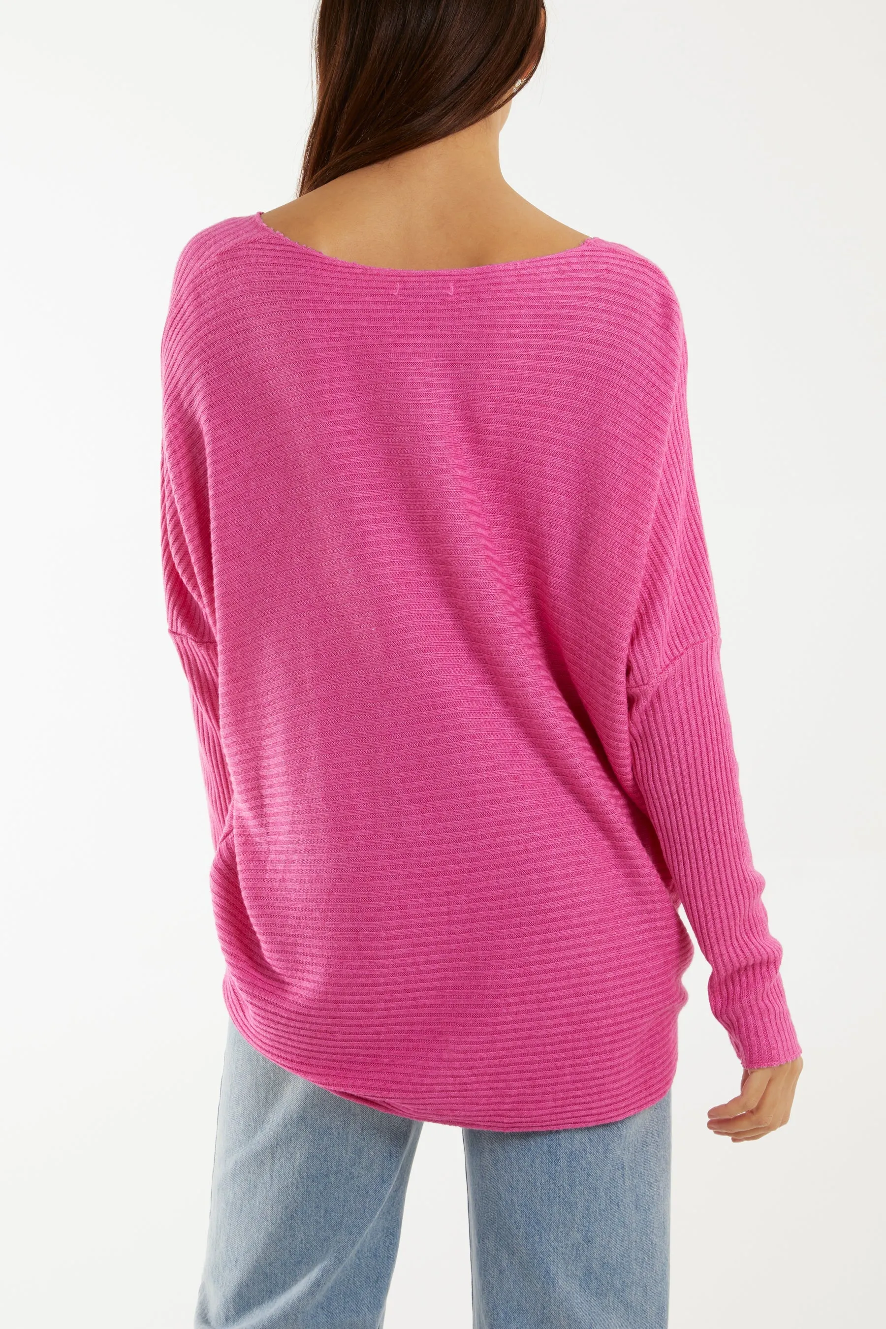 Wool Blend Floral Ribbed Knit Jumper