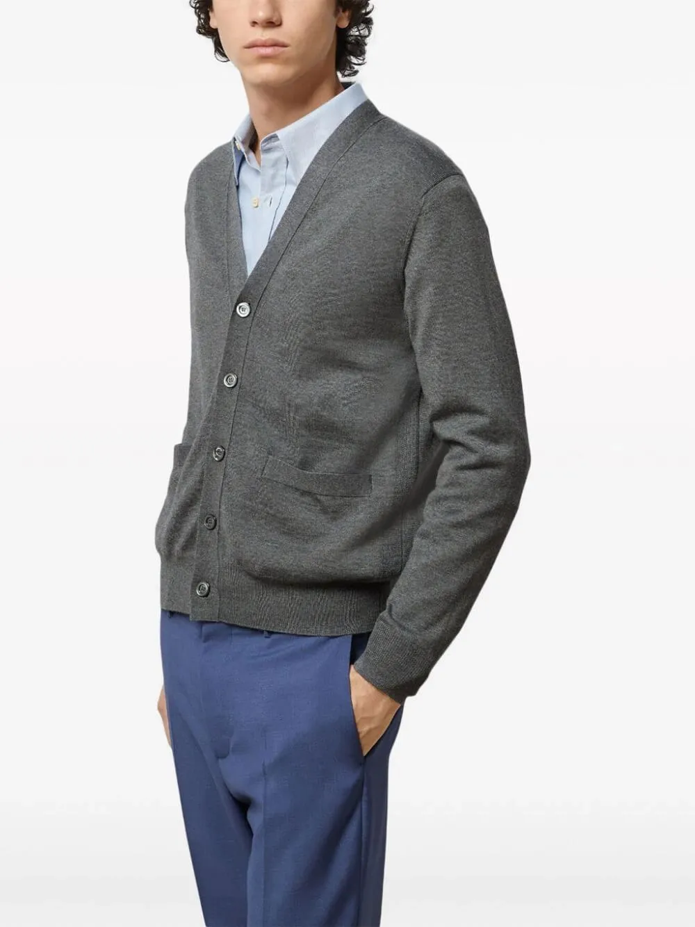 Wool Cardigan with Embroidery