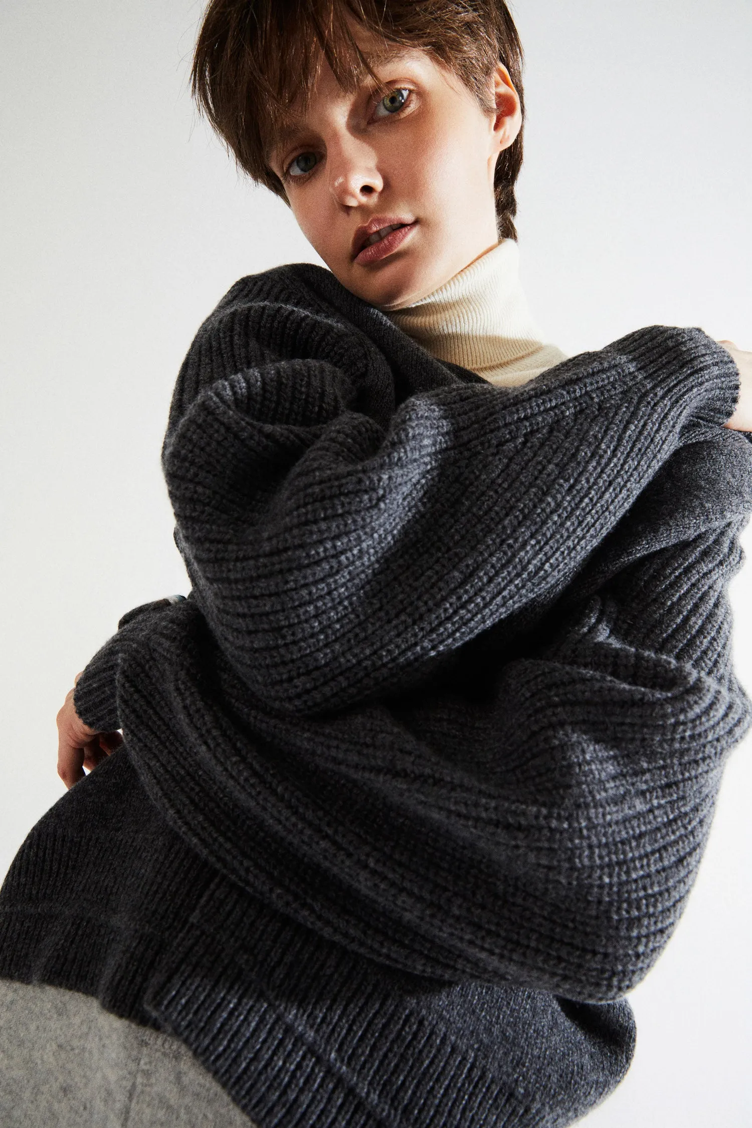 Wool Cashmere Volume Cardigan