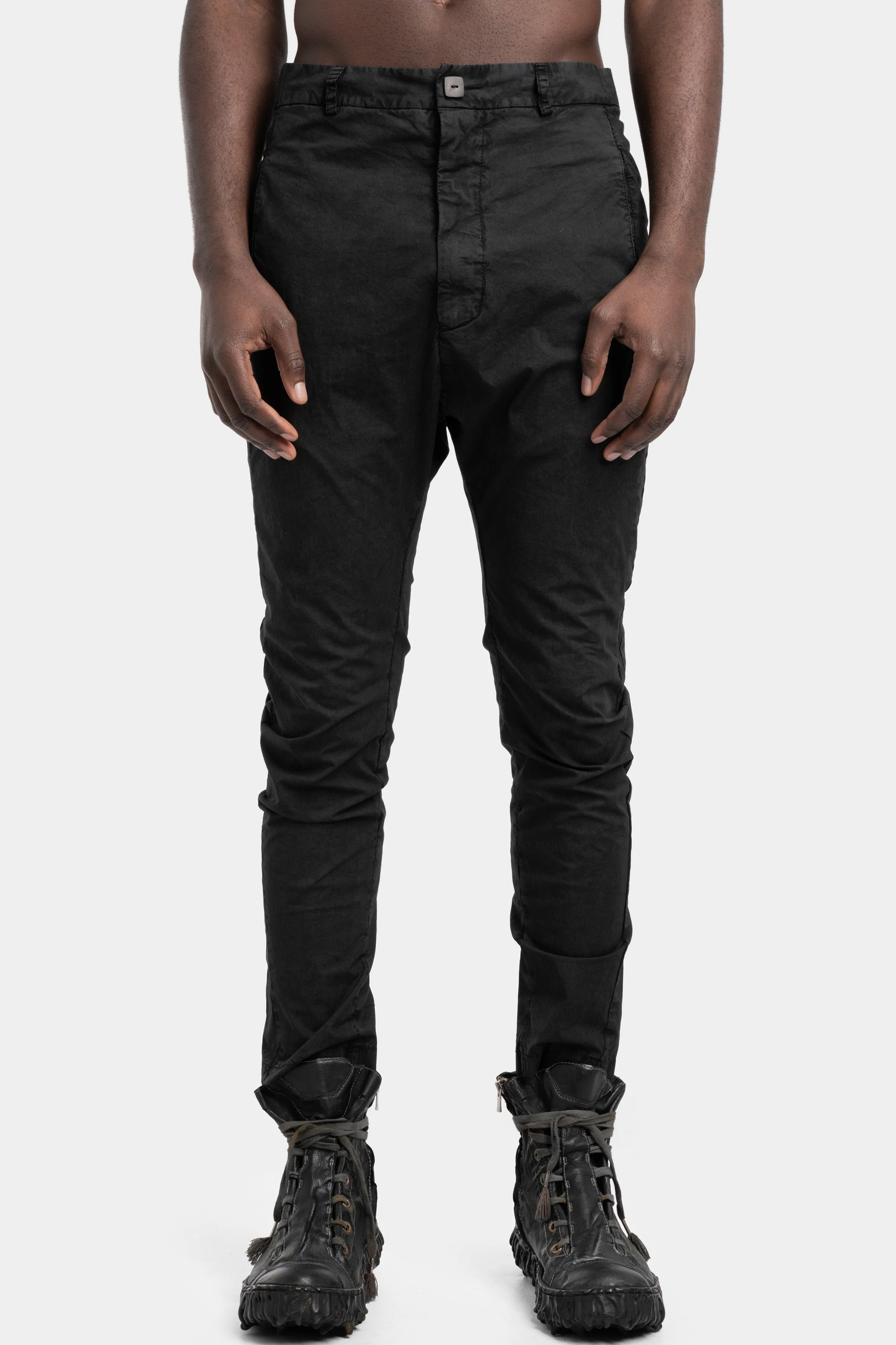 Woven cotton pants, Black wash