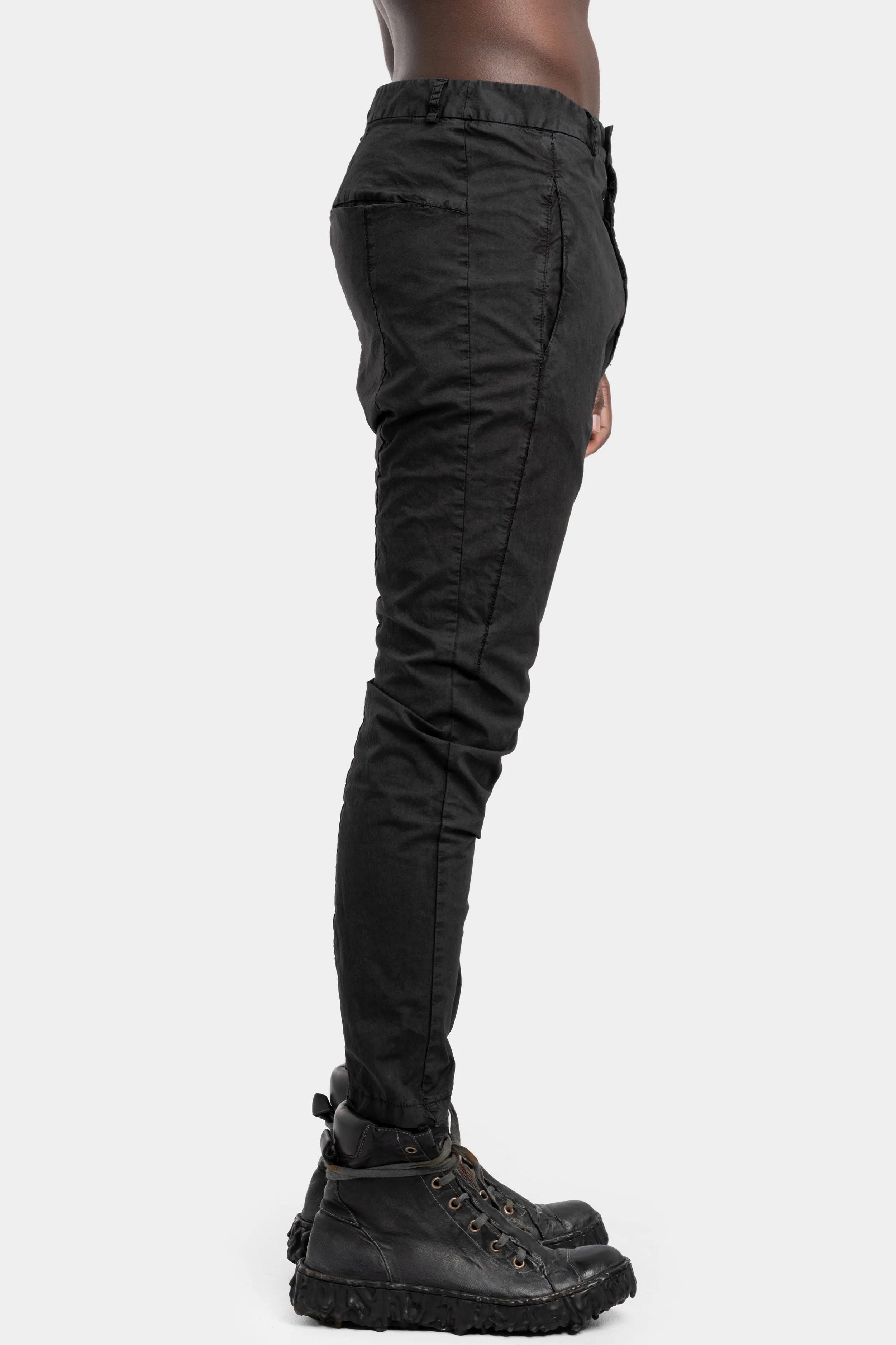 Woven cotton pants, Black wash