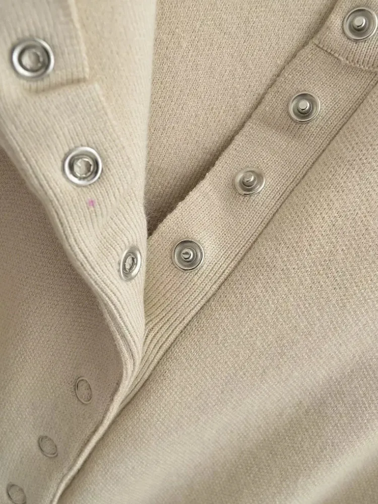 Y2K Ribbed Button Up Cardigan