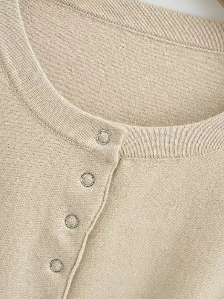 Y2K Ribbed Button Up Cardigan
