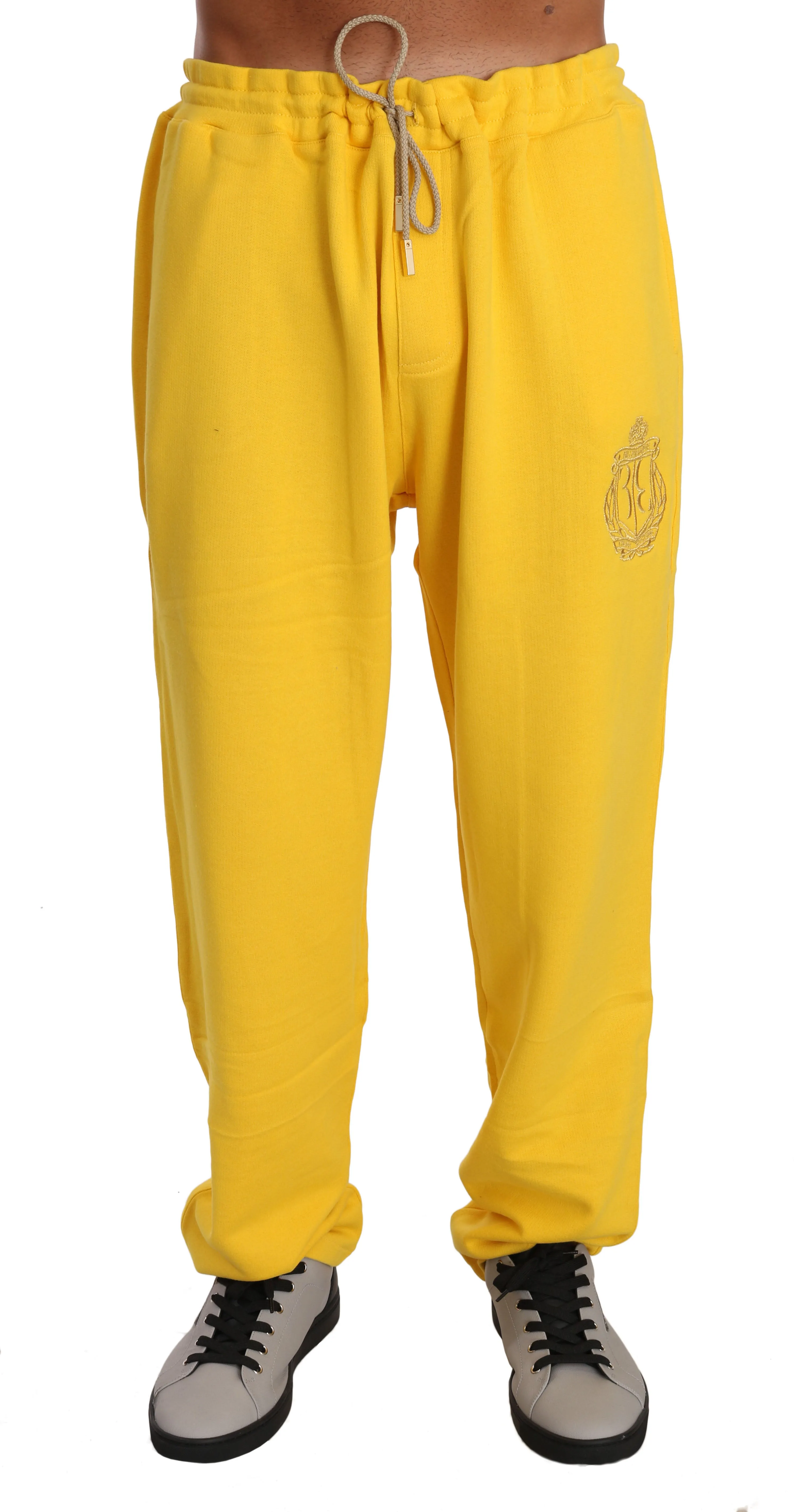 Yellow Cotton Sweater Pants Tracksuit