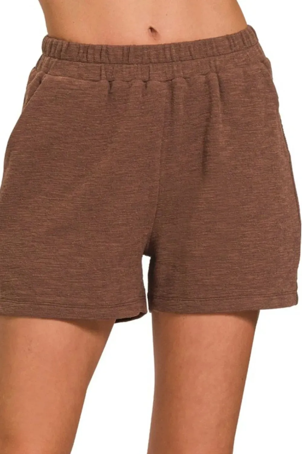 Zenana Cotton Slub Shorts