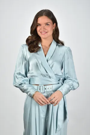 Zimmermann blouse Silk Wrap 4913TS25R light blue